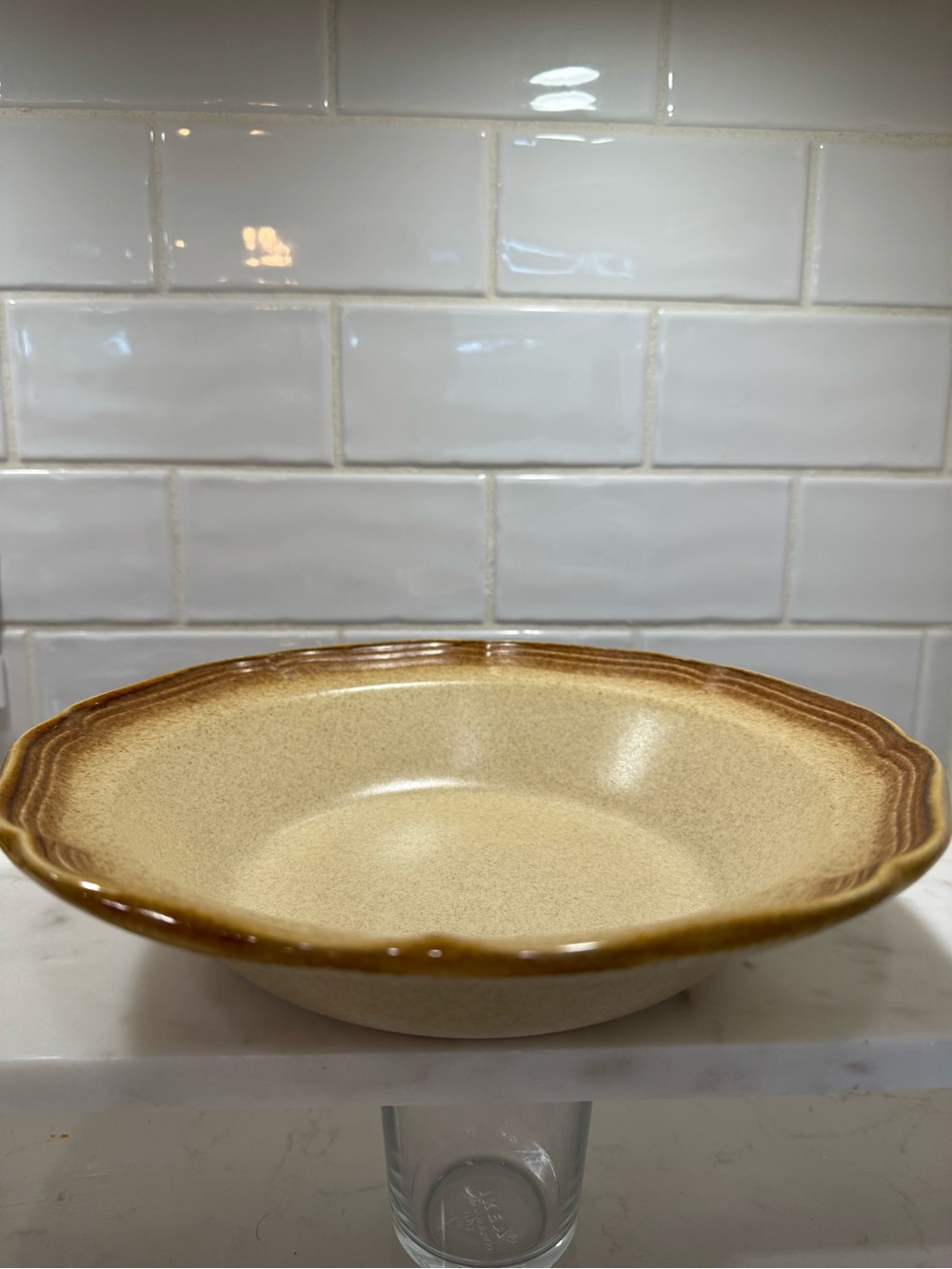 Mikasa Whole Wheat Serving Bowl, Vintage Stoneware Tableware